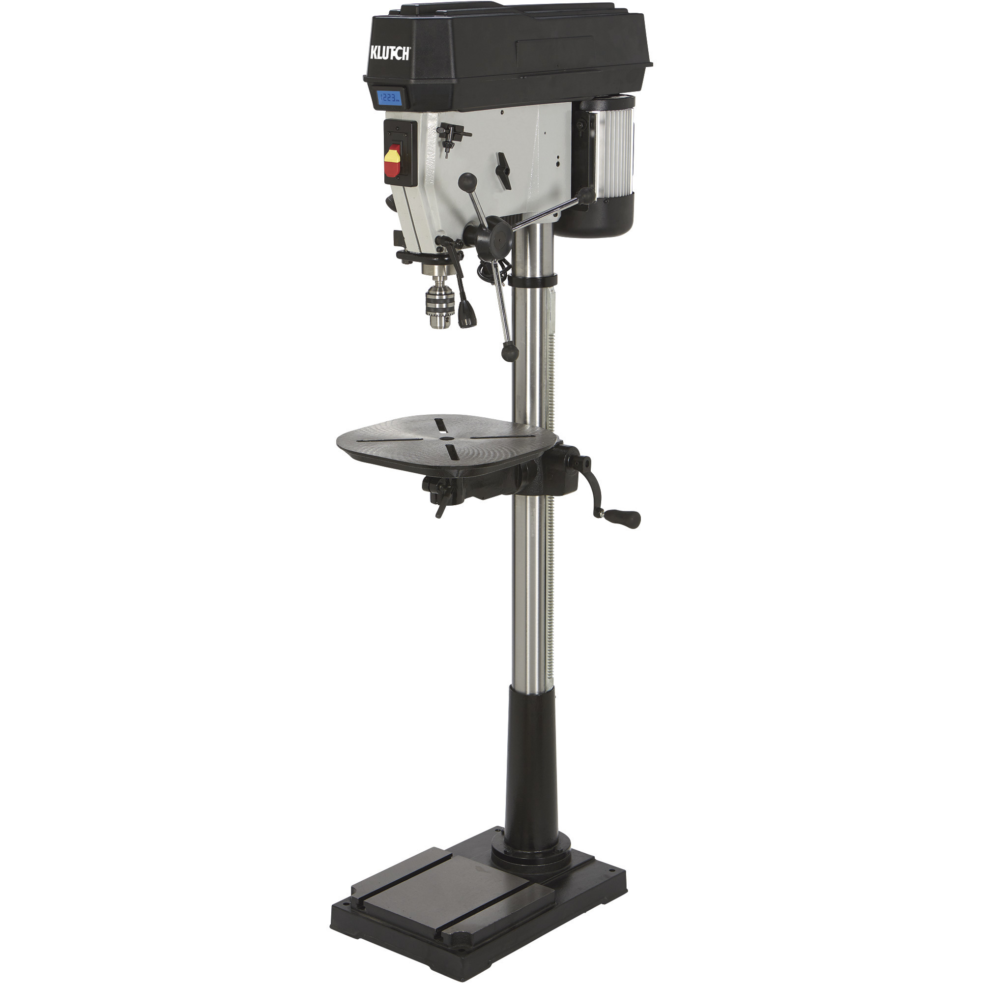 Klutch 17in. Floor Drill Press, Variable Speed with Digital Display, 1-1/2 HP, 120V